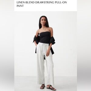 Banana Republic wide-leg high-rise linen-blend striped Pants